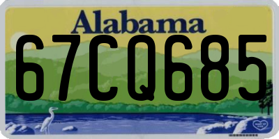 AL license plate 67CQ685