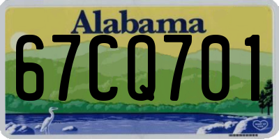 AL license plate 67CQ701