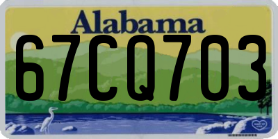AL license plate 67CQ703