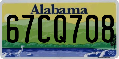 AL license plate 67CQ708