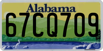 AL license plate 67CQ709