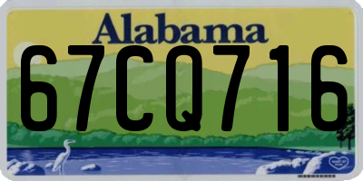 AL license plate 67CQ716