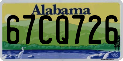 AL license plate 67CQ726