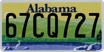 AL license plate 67CQ727
