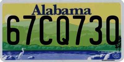 AL license plate 67CQ730