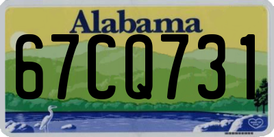 AL license plate 67CQ731