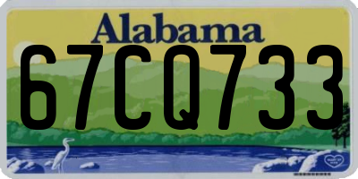 AL license plate 67CQ733