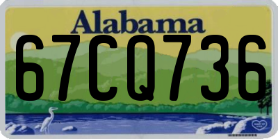 AL license plate 67CQ736