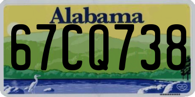 AL license plate 67CQ738