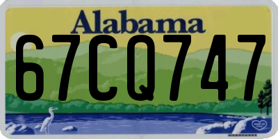 AL license plate 67CQ747