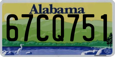 AL license plate 67CQ751