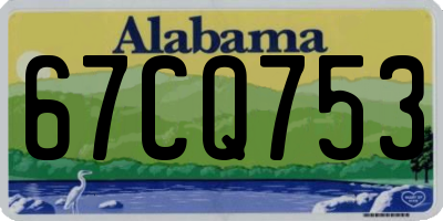 AL license plate 67CQ753