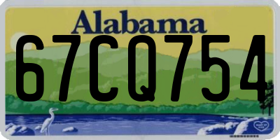 AL license plate 67CQ754