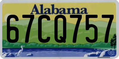 AL license plate 67CQ757