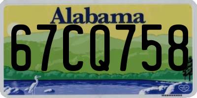 AL license plate 67CQ758