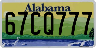 AL license plate 67CQ777