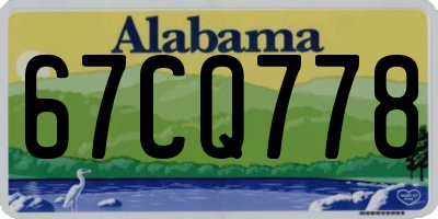 AL license plate 67CQ778