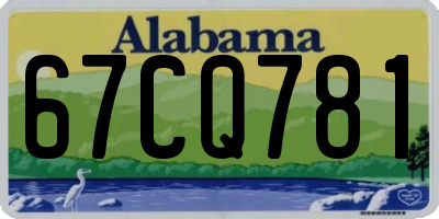 AL license plate 67CQ781