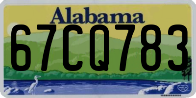 AL license plate 67CQ783