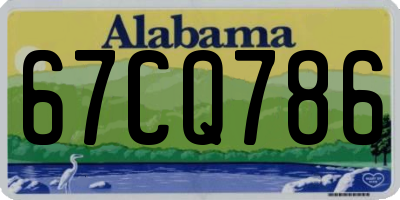 AL license plate 67CQ786