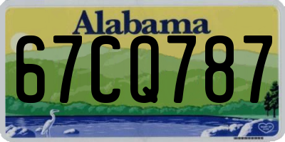 AL license plate 67CQ787