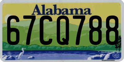 AL license plate 67CQ788