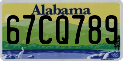 AL license plate 67CQ789