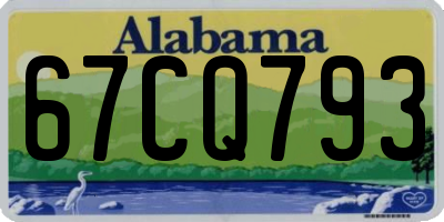 AL license plate 67CQ793