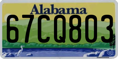 AL license plate 67CQ803