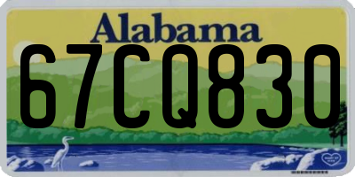 AL license plate 67CQ830