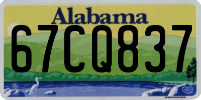 AL license plate 67CQ837