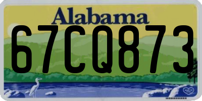AL license plate 67CQ873