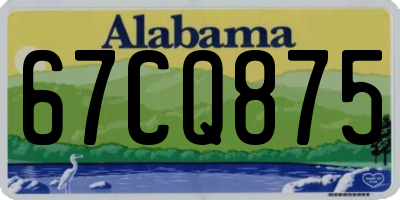 AL license plate 67CQ875