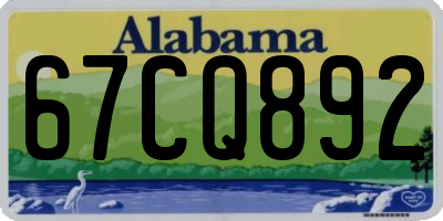 AL license plate 67CQ892