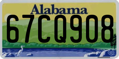 AL license plate 67CQ908
