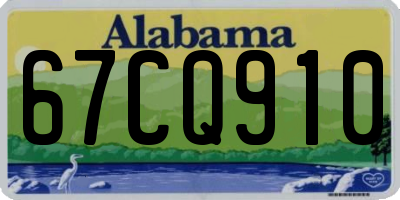 AL license plate 67CQ910