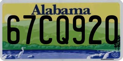 AL license plate 67CQ920
