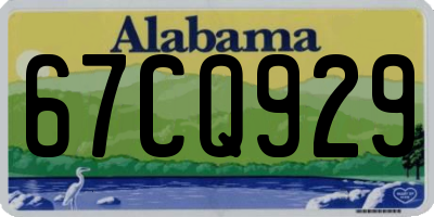 AL license plate 67CQ929