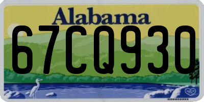 AL license plate 67CQ930