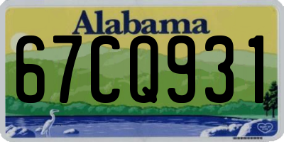 AL license plate 67CQ931