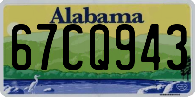 AL license plate 67CQ943