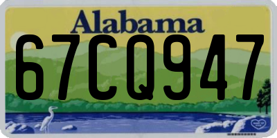 AL license plate 67CQ947