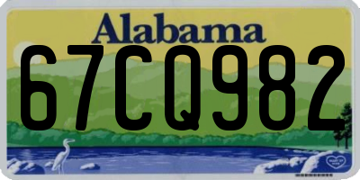 AL license plate 67CQ982