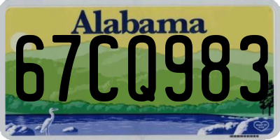 AL license plate 67CQ983