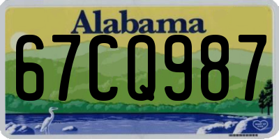 AL license plate 67CQ987