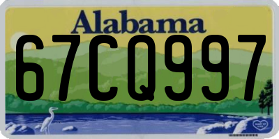 AL license plate 67CQ997