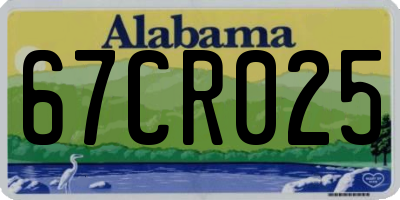 AL license plate 67CR025