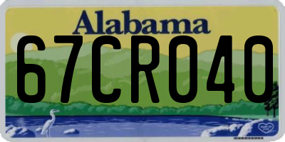 AL license plate 67CR040