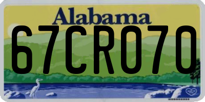 AL license plate 67CR070