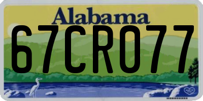 AL license plate 67CR077
